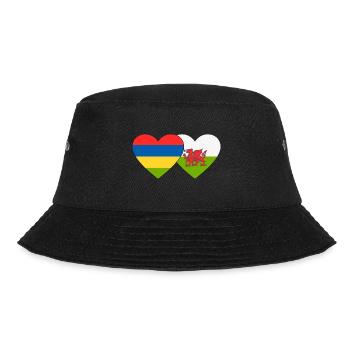 Mauritius Wales Flag Heart - Bucket Hat - black - Front - Lela (165cm)