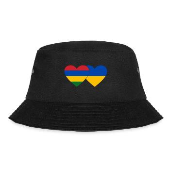 Mauritius Ukraine Flag Heart - Bucket Hat - black - Front - Lela (165cm)