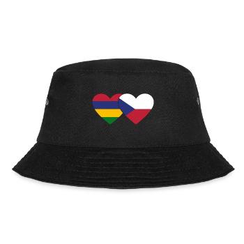 Mauritius Tschechien Flagge Herz - Bucket Hat - Schwarz - Vorne - Lela (165cm)