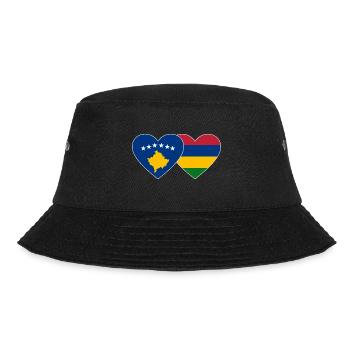 Bosnia Mauritius Flag Heart - Bucket Hat - black - Front - Lela (165cm)