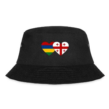 Mauritius Georgia Flag Heart - Bucket Hat - black - Front - Lela (165cm)