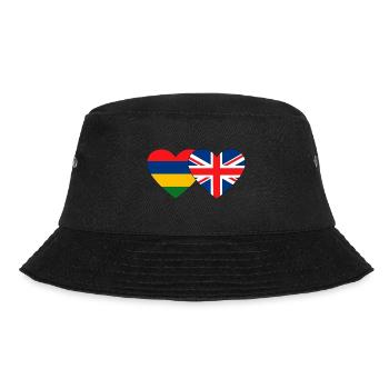 Mauritius England Flagge Herz - Bucket Hat - Schwarz - Vorne - Lela (165cm)
