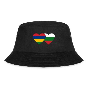 Mauritius Bulgaria Flag Heart - Bucket Hat - black - Front - Lela (165cm)