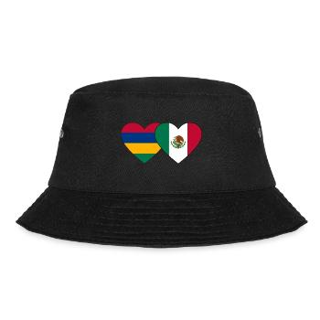 Mauritius Mexico Flag Heart - Bucket Hat - black - Front - Lela (165cm)
