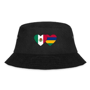 Mexico Mauritius Flag Heart - Bucket Hat - black - Front - Lela (165cm)
