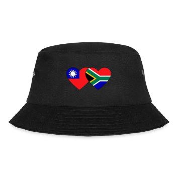 Taiwan South Africa Flag Heart - Bucket Hat - black - Front - Lela (165cm)