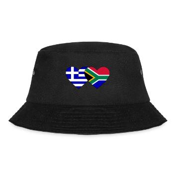 Greece South Africa Flag Heart - Bucket Hat - black - Front - Lela (165cm)