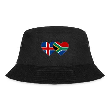 Iceland South Africa Flag Heart - Bucket Hat - black - Front - Lela (165cm)