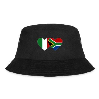 Italien Südafrika Flagge Herz - Bucket Hat - Schwarz - Vorne - Lela (165cm)