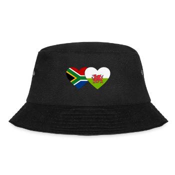 South Africa Wales Flag Heart - Bucket Hat - black - Front - Lela (165cm)