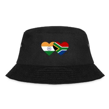Indien Südafrika Flagge Herz - Bucket Hat - Schwarz - Vorne - Lela (165cm)