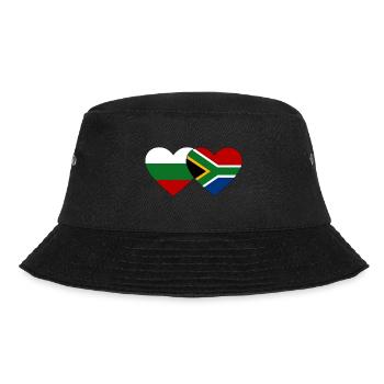 Bulgaria South Africa Flag Heart - Bucket Hat - black - Front - Lela (165cm)