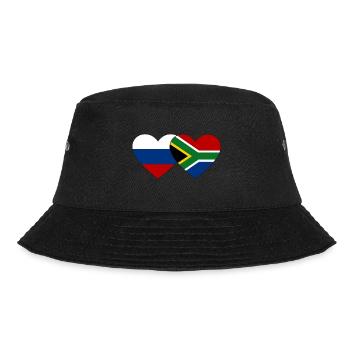 Russia South Africa Flag Heart - Bucket Hat - black - Front - Lela (165cm)
