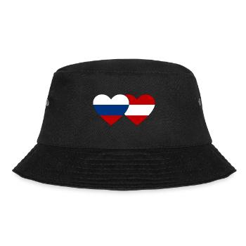 Russia Austria Flag Heart - Bucket Hat - black - Front - Lela (165cm)