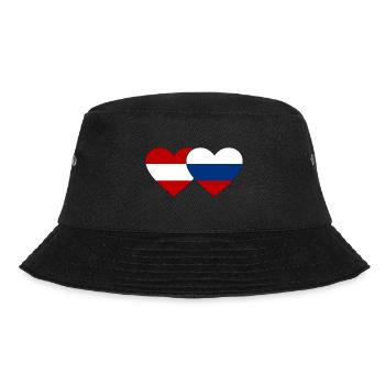 Austria Russia Flag Heart - Bucket Hat - black - Front - Lela (165cm)