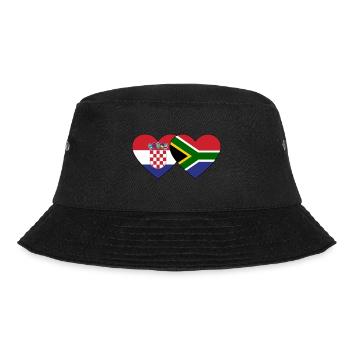 Croatia South Africa Flag Heart - Bucket Hat - black - Front - Lela (165cm)