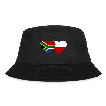 Südafrika Polen Flagge Herz - Bucket Hat - Schwarz - Vorne - Lela (165cm)