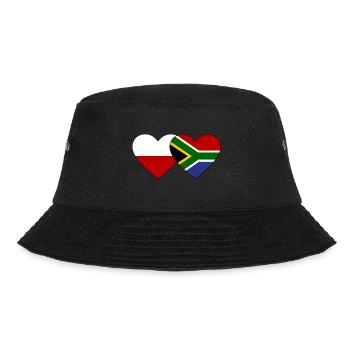 Poland South Africa Flag Heart - Bucket Hat - black - Front - Lela (165cm)