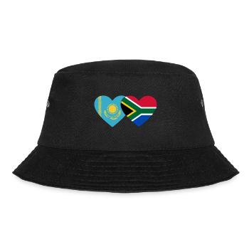 Kazakhstan South Africa Flag Heart - Bucket Hat - black - Front - Lela (165cm)