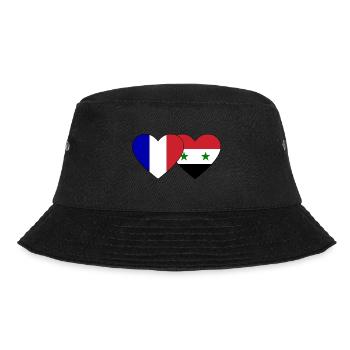 France Syria flag heart - Bucket Hat - black - Front - Lela (165cm)