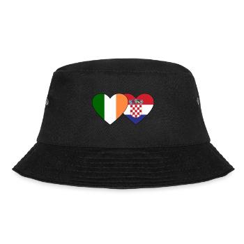 Ireland Croatia Flag Heart - Bucket Hat - black - Front - Lela (165cm)