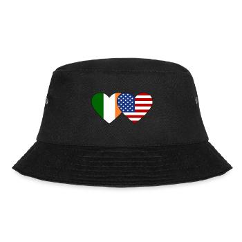 Ireland USA Flag Heart - Bucket Hat - black - Front - Lela (165cm)