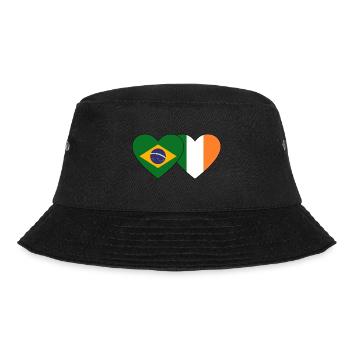 Brazil Ireland Flag Heart - Bucket Hat - black - Front - Lela (165cm)