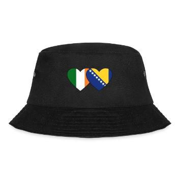 Irland Bosnien Flagge Herz - Bucket Hat - Schwarz - Vorne - Lela (165cm)