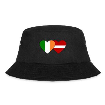 Ireland Latvia Flag Heart - Bucket Hat - black - Front - Lela (165cm)