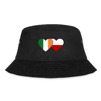 Ireland Poland Flag Heart - Bucket Hat - black - Front - Lela (165cm)