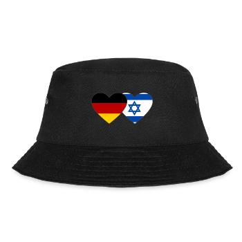 Deutschland Israel Flagge Herz - Bucket Hat - Schwarz - Vorne - Lela (165cm)