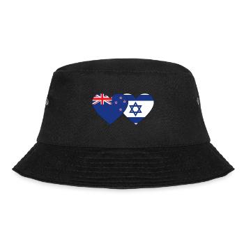 Neuseeland Israel Flagge Herz - Bucket Hat - Schwarz - Vorne - Lela (165cm)