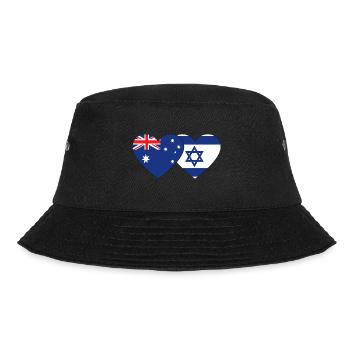Australia Israel Flag Heart - Bucket Hat - black - Front - Lela (165cm)