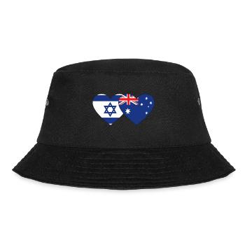 Israel Australien Flagge Herz - Bucket Hat - Schwarz - Vorne - Lela (165cm)