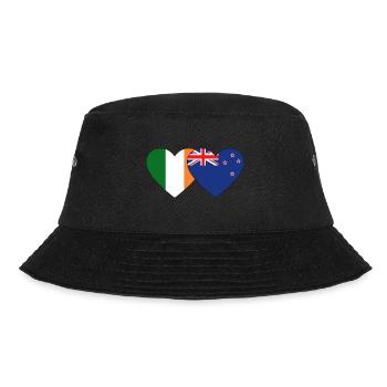 Irland Neuseeland Flagge Herz - Bucket Hat - Schwarz - Vorne - Lela (165cm)