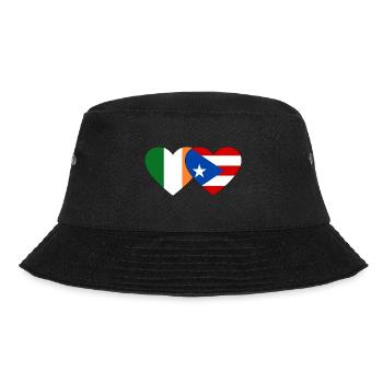 Irland Puerto Rico Flagge Herz - Bucket Hat - Schwarz - Vorne - Lela (165cm)