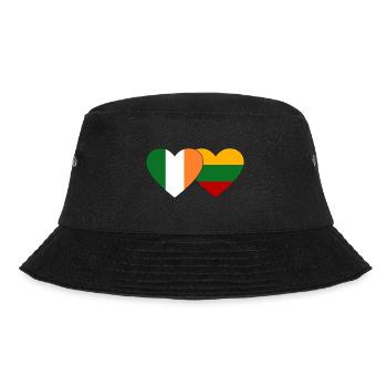 Irland Litauen Flagge Herz - Bucket Hat - Schwarz - Vorne - Lela (165cm)