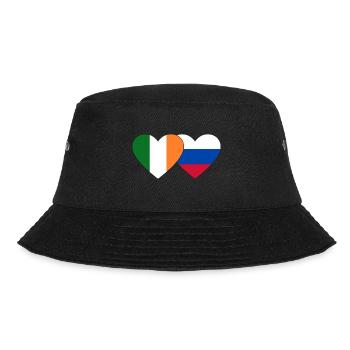 Ireland Russia Flag Heart - Bucket Hat - black - Front - Lela (165cm)