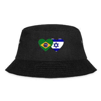 Brasilien Israel Herz Flagge - Bucket Hat - Schwarz - Vorne - Lela (165cm)