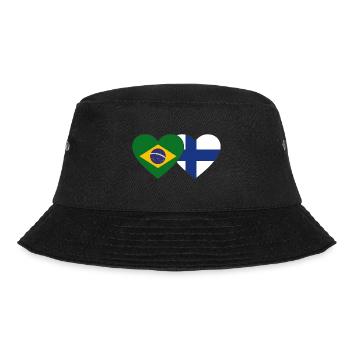 Brazil Finland Flag Heart - Bucket Hat - black - Front - Lela (165cm)