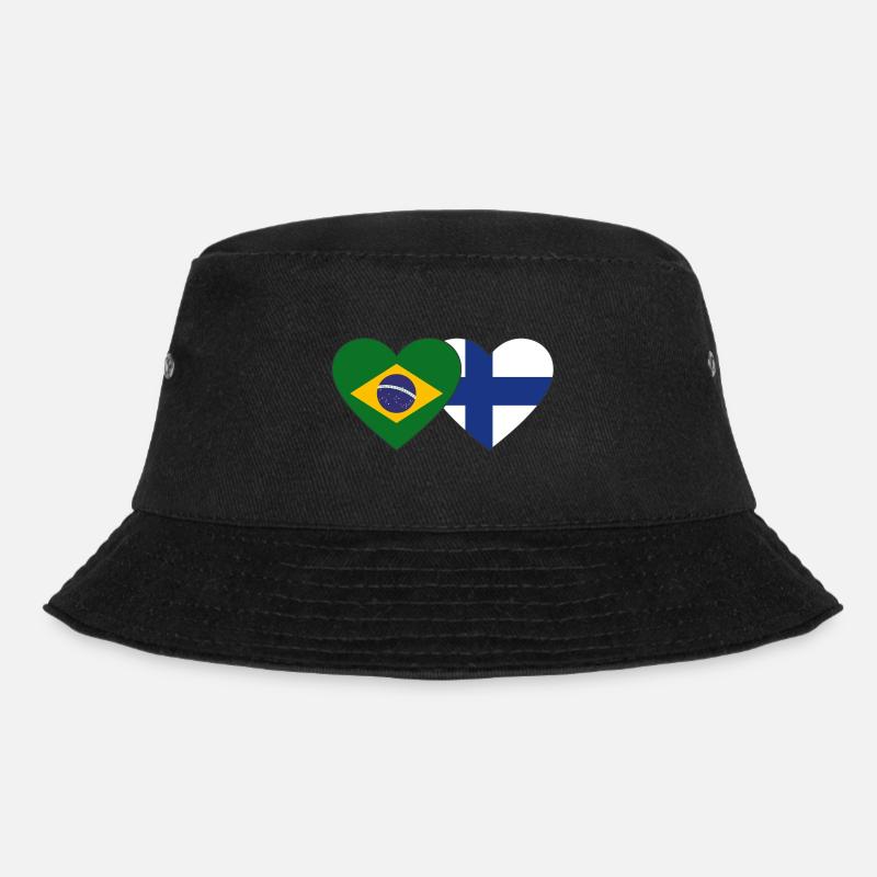 Brésil Finlande Flag Heart - Bob - noir