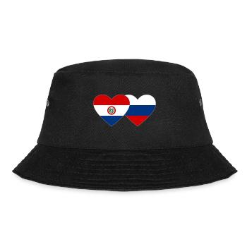 Paraguay Russia Heart Flag - Bucket Hat - black - Front - Lela (165cm)