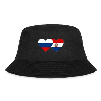 Russia Paraguay Heart Flag - Bucket Hat - black - Front - Lela (165cm)