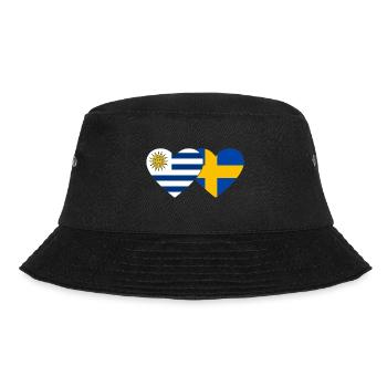 Uruguay Sweden Heart Flag - Bucket Hat - black - Front - Lela (165cm)