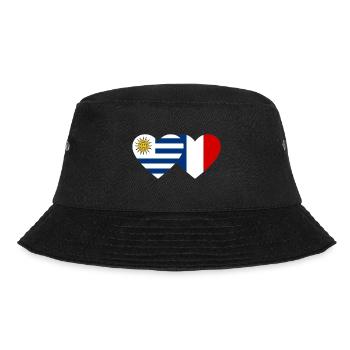 Uruguay France Heart Flag - Bucket Hat - black - Front - Lela (165cm)