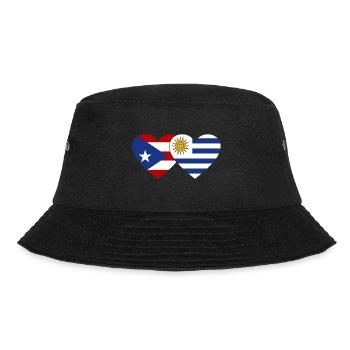Puerto Rico Uruguay Heart Flag - Bucket Hat - black - Front - Lela (165cm)