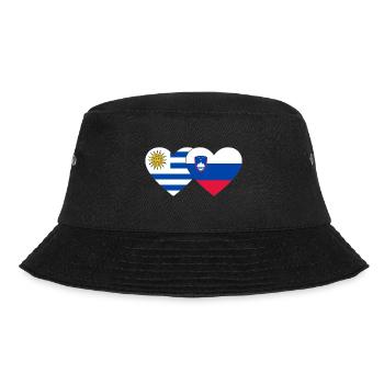 Uruguay Slovenia Heart Flag - Bucket Hat - black - Front - Lela (165cm)
