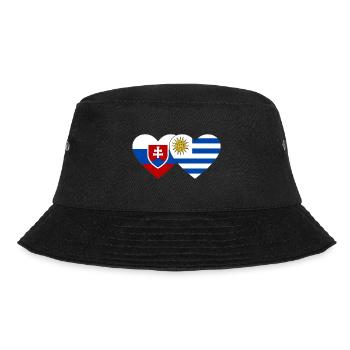 Slowakei Uruguay Herz Flagge - Bucket Hat - Schwarz - Vorne - Lela (165cm)