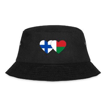 Finnland Madagaskar Herz Flagge - Bucket Hat - Schwarz - Vorne - Lela (165cm)