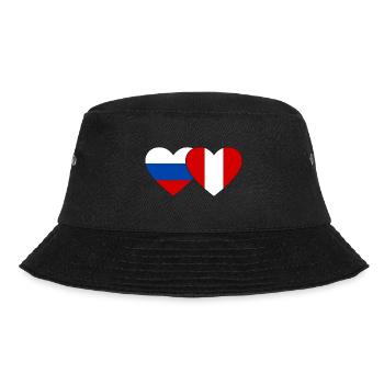 Russland Peru Herz Flagge - Bucket Hat - Schwarz - Vorne - Lela (165cm)